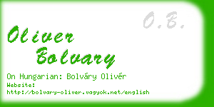 oliver bolvary business card